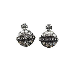 Joan Rivers Clear Crystal-Encrusted Post Earrings With Cross Design